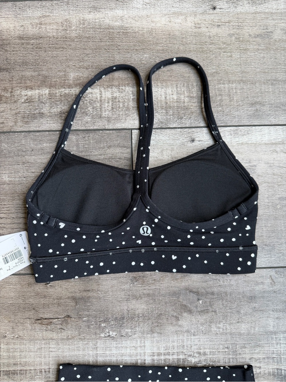 Lululemon Set NWT (scattered hearts/polkadots) Align Bikers/Flow Y Bra Size 2 - Picture 7 of 10